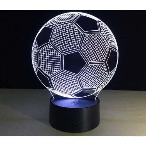 Promotion 3D USB LED Night Light Novelty Desk Lamp Touch Switch Table Lamp Luminaria Christmas Gift Kitap foodball