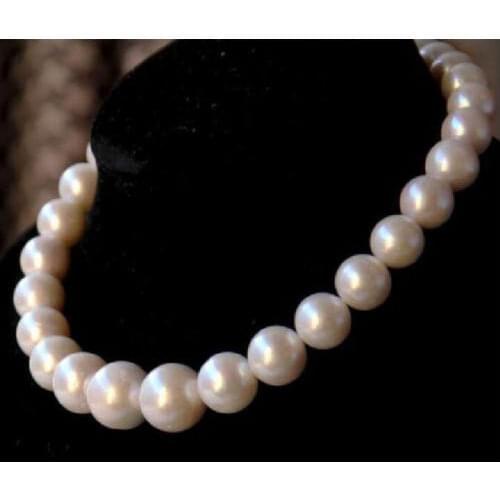 Free Shipping 003527 hot 13-15mm natural tahitian south sea white pearl necklace 17" 14GP