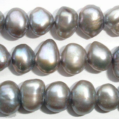 Free shipping Jewelry 00456 5-6mm r Grey Cultured Freshwater Nugget Pearls Beads Strand Bridal 10pc