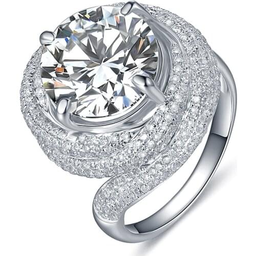 Brilliance 1CT 6.5MM Round Cut G-H C&C Moissanite Ring 925 Sterling Silver Ring White Gold Color Bridal Jewelry Best Gift for