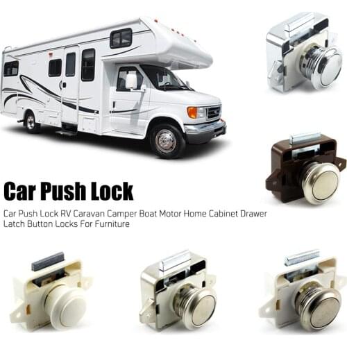 Camper Car Push Lock RV Caravan Boat Motor Home Cabinet Drawer Latch Button Locks for Furniture Hardware Door Lock Car Locksmith
