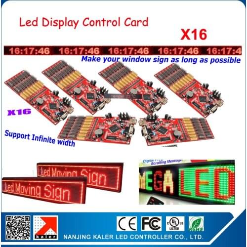 Factory Price 6pcs/lot Kaler X16 led controller board for indoor semi outdoor led advertising infinite widthusb serial connector