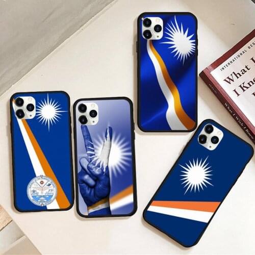 Marshall Island National Flag Coat Of Arms Phone Case Rubber For iphone 12 11 Pro Max Mini XS Max 8 7 6 6S Plus X 5S SE 2020 XR