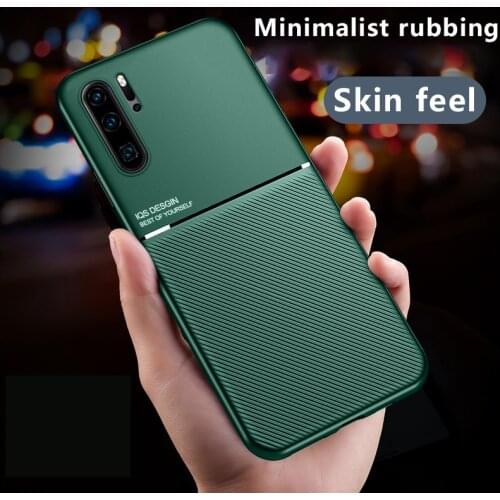Luxury Silicone Car Magnetic Holder Phone Case For Huawei P40 P30 P20 P10 Lite Pro Nova 7 6 Ultra-thin Leather Protection Cover