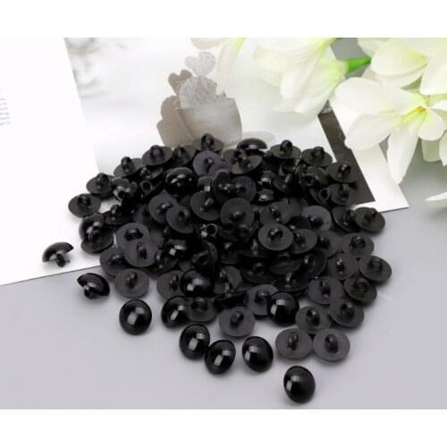 100x Black Shank Button DIY Sewing Eye Shirt Doll DIY Craft 9/10/11.5/12.5/15mm