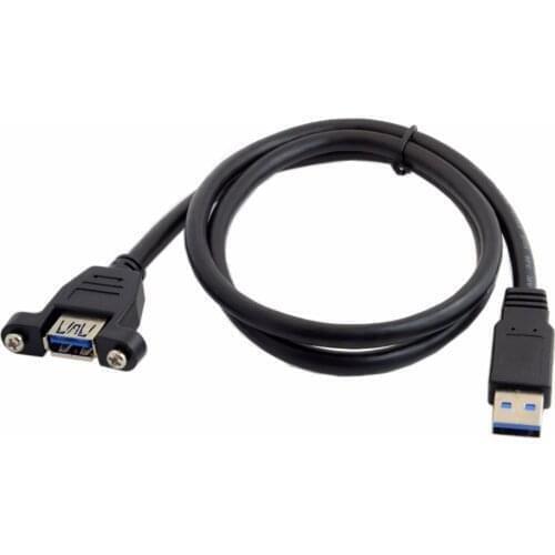 CY Cable 80cm USB 3.0 A Type Male to Female Extension Cable with Panel Mount screws