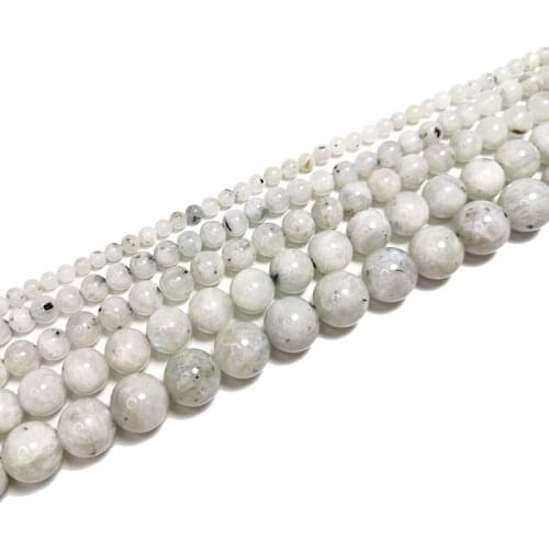 Fine B+ 100% Natural Moon Stone Round Natural Stone Beads For Jewelry Making DIY Bracelet Necklace 6/8/10MM