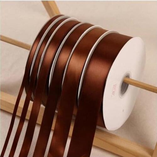 100Yards/Roll Dark Coffee Polyester Ribbon Wedding Christmas Decoration Cake Gift Box Wrap Ribbons Hand DIY Accessories