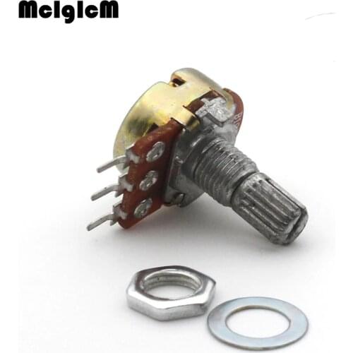 100pcs WH148 Linear Potentiometer 15mm Shaft With Nuts And Washers 3pin WH148 B1K B2K B5K B10K B20K B50K B100K B250K B500K B1M