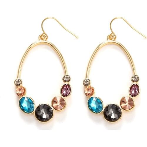 Multicolor Crystal Bridal Drop Earrings for Women Waterdrop Wedding Earrings Fashion Prom Wedding Jewelry Accessories