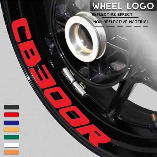 Motorcycle wheel logo sticker reflective moto rim tire accessories decorative decals for HONDA CB300R cb 300r