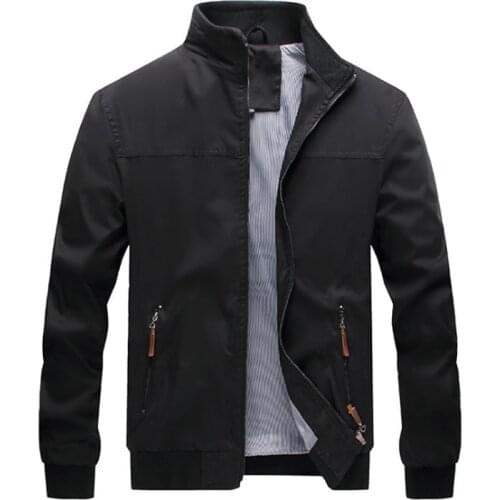 Plus Size Cotton Jacket Men Spring Autumn Stand Collar Male Outwear Casual Thin Mens Jackets and Coats High quality