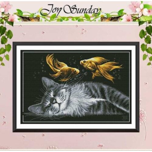Cats Dream Patterns Counted 11CT 14CT Animals Cross Stitch Sets DIY Chinese Cross-stitch Kits Embroidery Needlework Home Decor