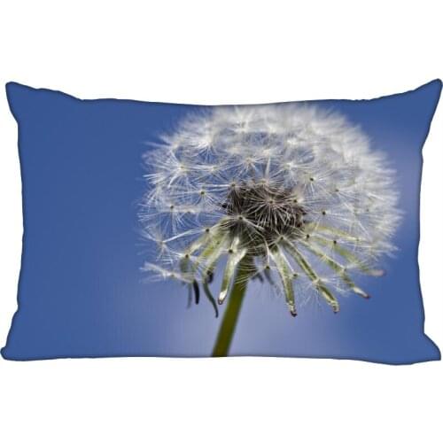 New Custom Dandelion Printing pillowcover Two sides Standard Satin Silk Soft Rectangle Pillowcases zipper More size