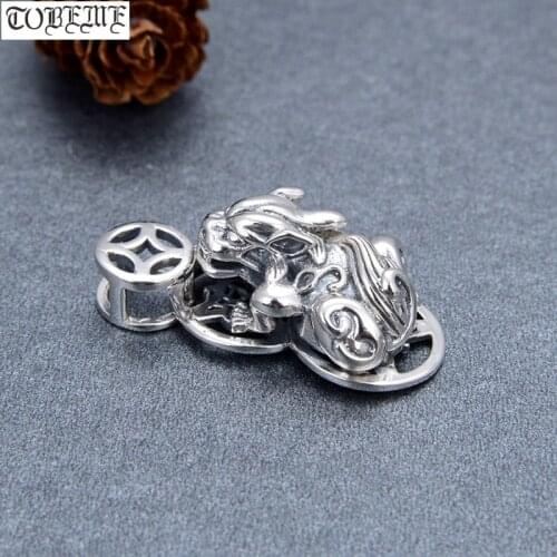 NEW 100% 925 Silver Wealth Pixiu Pendant 925 Sterling Fengshui Good Luck Pixiu Pendant Lucky Beast Amulet
