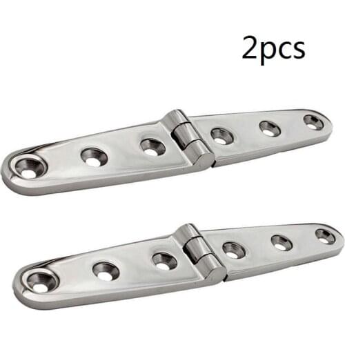 New High Quality 2PCS 316 Stainless Steel Cast Door Strap Hinge 100mm 152mm Mirror Polishing Marine Hinges Boat Hardware