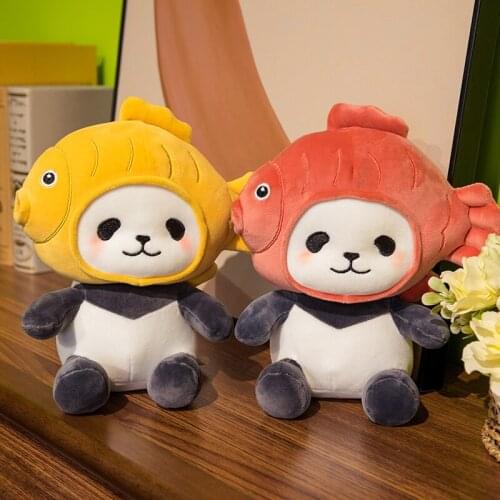 1pc 25/35/50cm Cute Plush Panda Toys Cute Stuffed Soft Animal Fish Head Panda Pillow Dolls for Children Girls Birthday Gifts