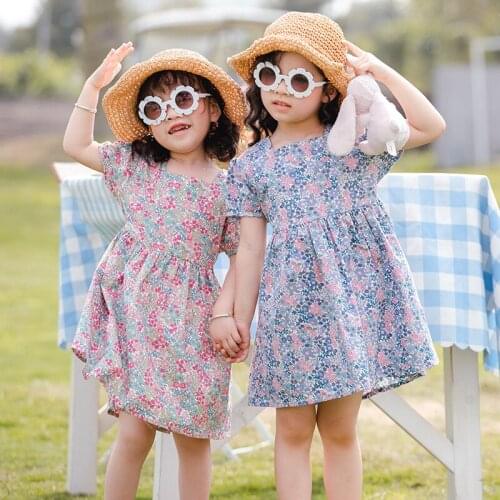 Toddler Girl Dress Fashion Flower Short Sleeve Kids Dresses for Girls 1 2 3 4 5 6 Years Baby Kids Clothing Summer Children Dress