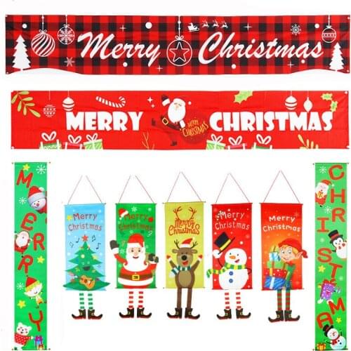 Christmas Decorations for Home Porch Sign Decorative Door Banner Hanging Merry Christmas Xmas Ornaments Navidad 2020 Natal 2021