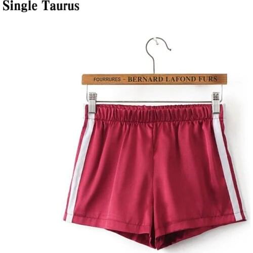 Casual Shorts Women Europe America Elastic Waist Spandex Shorts Streetwear Cute Candy Color Silky Booty Shorts Womens Clothing