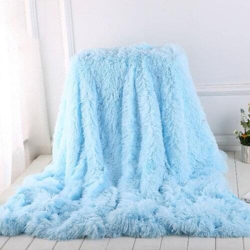 Shaggy Throw Blanket Soft Long Plush Bed Cover Blanket Fluffy Faux Fur Bedspread Blankets for Beds Couch Sofa