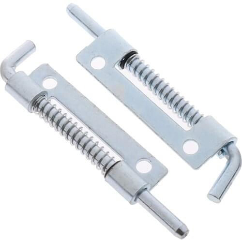 1Pc Metal Silver Color Lock Barrel Bolt Spring Loaded Latch 3.54" Long Grip Heavy Duty Safety Door Latch Sliding Lock