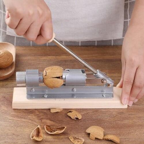 1Pcs New Style Manual Stainless Steel Nut Cracker Mechanical Sheller Walnut Nutcracker Fast Opener Kitchen Tools Party Gift