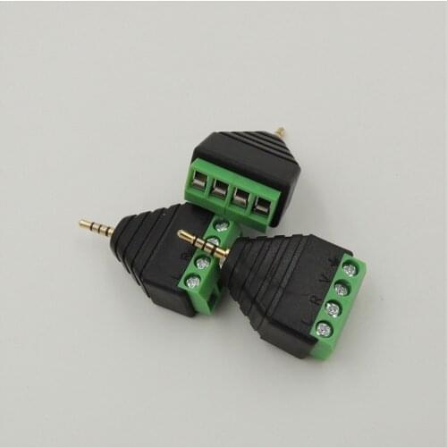 2.5mm 1/8" Stereo trrs Male Plug to AV 4-Screw Terminal Block Balun Connectors