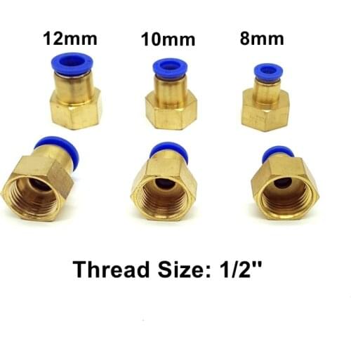 5pcs/lot 12mm 10mm 8mm Tube 1/2'' Internal Thread Pneumatic Fitting Quick Joint Connector PCF12-4 PCF10-4 PCF8-4 pipe fitting