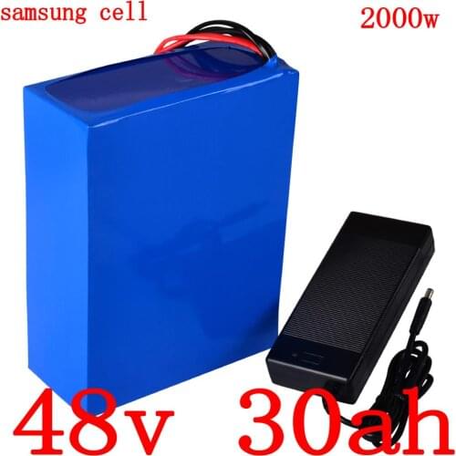 2000W 48V 30AH electric bicycle battery 48V 30AH ebike battery 48v 30ah Lithium Battery use samsung cell with 50A BMS+5A Charger