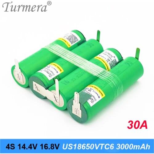 12V - 21V US18650 VTC6 6000mAh 30amps for 12.6v screwdriver battery weld soldering strip 3S1P 12.6v battery pack (customize) NEW