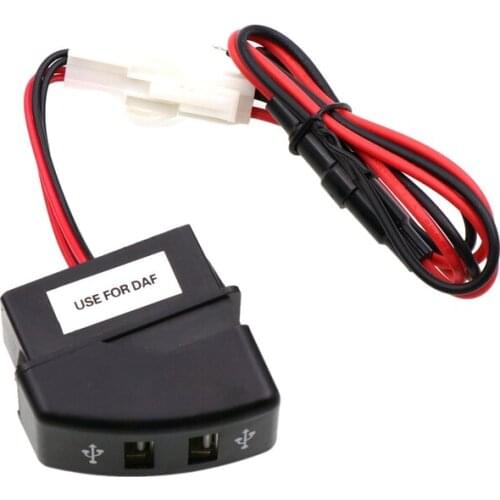 AU05 -DC24V Dual USB Car Charger Power Socket for Smart Phone Ipad Iphone Use for DAF 95 XF 106 105 95 CF