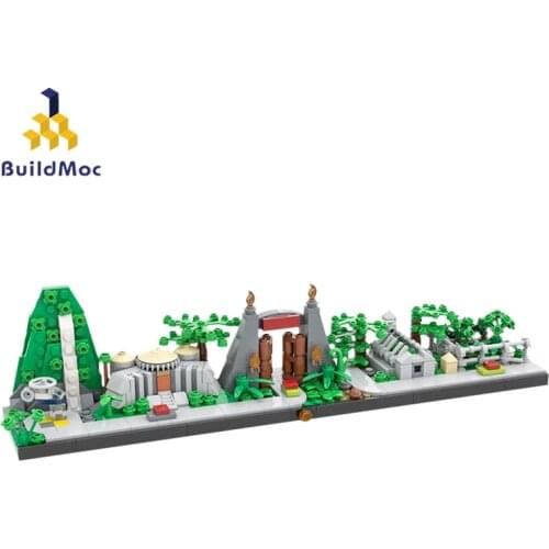 BuildMOC City Buildings Sets Park Skyline Street View Garden House Architecture Building Blocks City Houses Bricks Kid Toys Gift