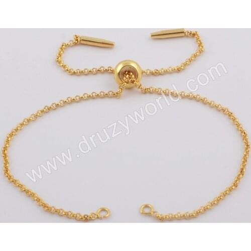 BOROSA Gold Color 4.8inch O Chain 1mm Thin Connector Chains for Bracelet Adjustable Gold Chains Bangle Jewelry Accessories PJ290