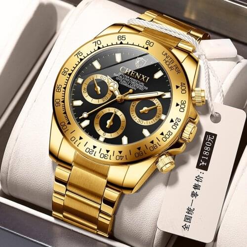 2021 Mens Watches Top Brand Luxury Business Gold Watch Men Waterproof Luminous Wristwatch Men Quartz Clock relojes para hombre