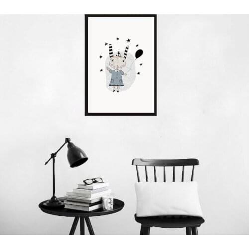 Black and White Cartoon Modern Poster Canvas Printings Wall Canvas Art Prints Wall Pictures for Living Room no frame