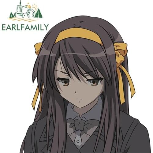 EARLFAMILY 13cm x 12.5cm for Suzumiya Haruhi Anime DIY Decal Vinyl Car Stickers Waterproof Surfboard Bumper Car Door Protector