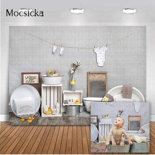 Bathe Birthday newborn kids portrait photo backdrop launday children baby background for photographic studio duck photoshoot