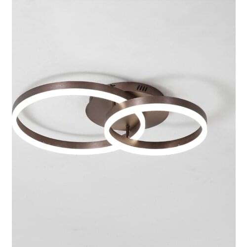 Hot sale Creative rings led chandelier ceiling for living room lights bed room ledlamp Brown modern chandelier lighting fixtures