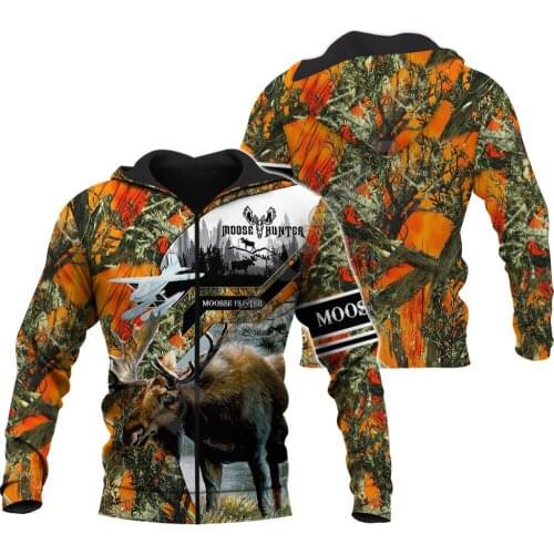 Animal Camo Moose Hunting Hunter Causal Pullover NewFashion 3DPrint Zipper/Hoodies/Sweatshirt/Jacket/Men/Women s11