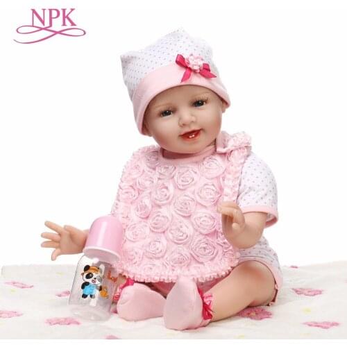 NPK New 55cm Soft Silicone Doll Reborn Baby 22" Toy For baby Newborn Baby Birthday Gift For Child Bedtime Early Education