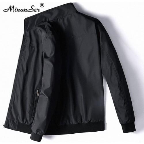 New Spring Autumn Jackets Mens Pilot Bomber Stand Collar Jacket Male Outwear Baseball Coats Slim Fit Coat Brand Clothing 5XL