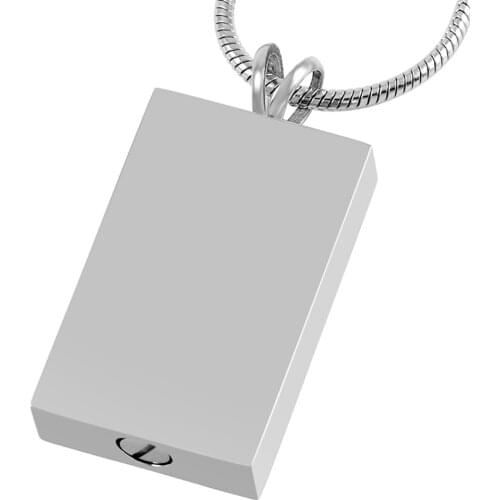 CMJ9464 Engravable Square Pendant With 4mm deep inside hole ash lockets memorial jewelry cremation pendant necklace