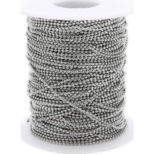5m 1.5mm 2mm Stainless Steel Ball Bead Chains Metal Chain Bulk For Diy Bracelet Necklace Findings Jewelry Supplies Accessories