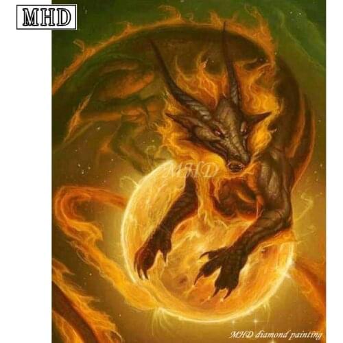 MHD full square / round diamond 5D DIY diamond painting dragon 3D cross stitch new arrival animal mosaic decoration crafts kit