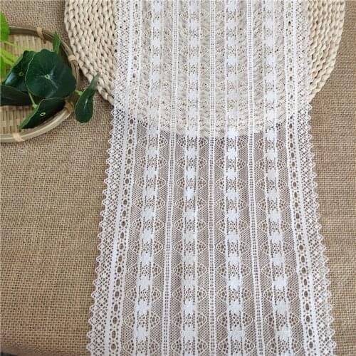 Fashion 21CM wide stretch lace ribbon lace decorative embroidery Nigerian African lace fabric white lace sewing e1179-2