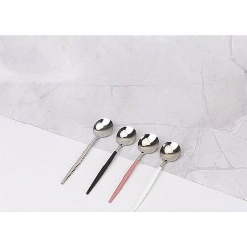 4Pcs Black Cutlery Set Stainless Steel Complete Golden Tea Spoon Luxury Dinnerware Set Kitchen Flatware Silverware Tableware Set