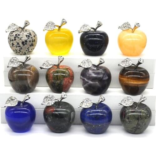 Natural Pink Rose Quartz Amethyst Mini Apple Crystals and Stones Healing Wicca Room Decor DIY Home Decoration Gift