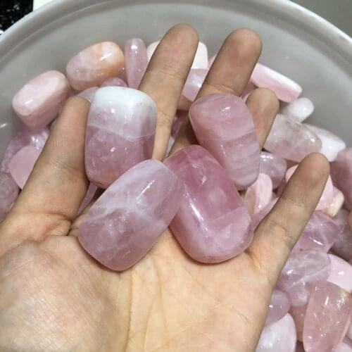 Large size natural Rose quartz crystal tumbled stone polished pink quartz stone
