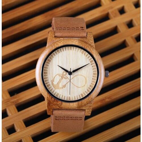 New Top Brand Anchors Design Bamboo Wood Watches Japan Quartz Wood Bamboo Wristwatches Genuine Leather Men Women Luxulry Watches